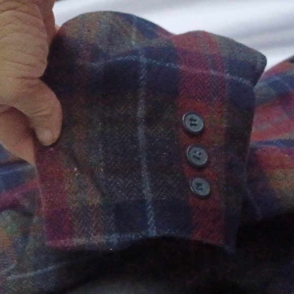 Vintage White Stag Oversized Plaid Blazer Jacket, sz 12 - Picture 4 of 6